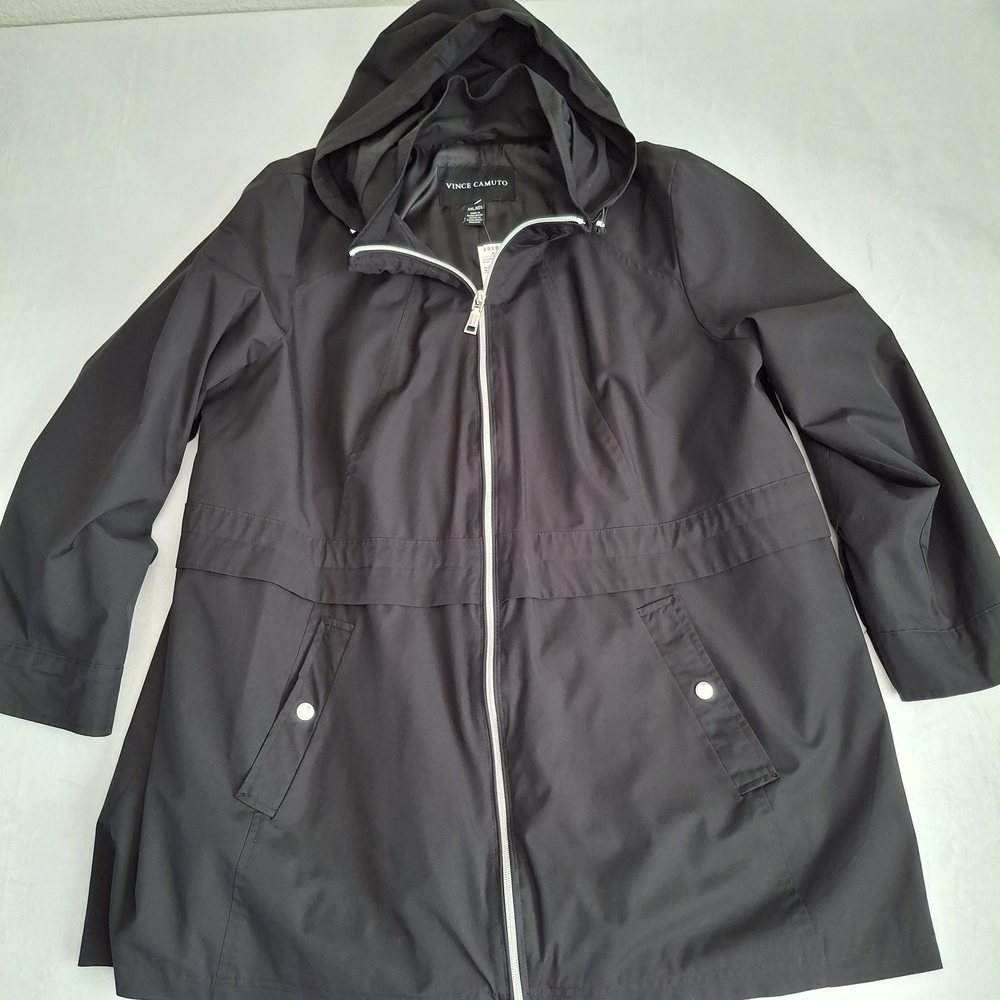 Vince Camuto Men's Black Hooded Jacket - Full Zip - Size XXL
